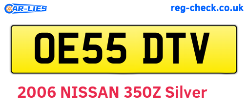 OE55DTV are the vehicle registration plates.
