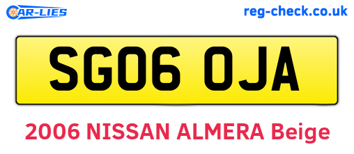 SG06OJA are the vehicle registration plates.