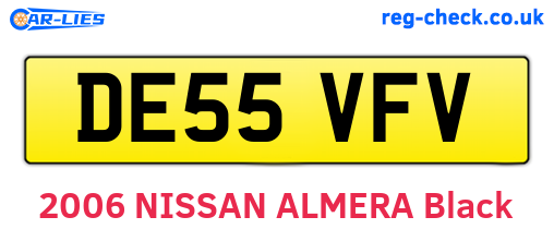 DE55VFV are the vehicle registration plates.
