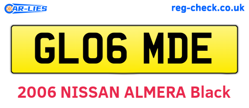 GL06MDE are the vehicle registration plates.