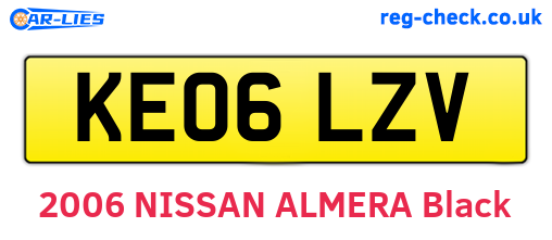 KE06LZV are the vehicle registration plates.