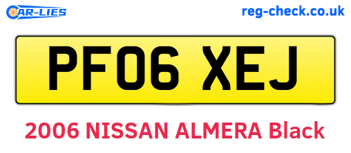 PF06XEJ are the vehicle registration plates.