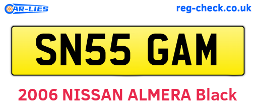 SN55GAM are the vehicle registration plates.