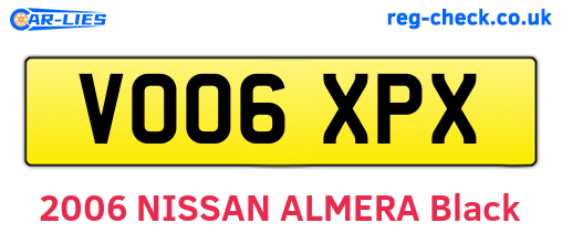 VO06XPX are the vehicle registration plates.
