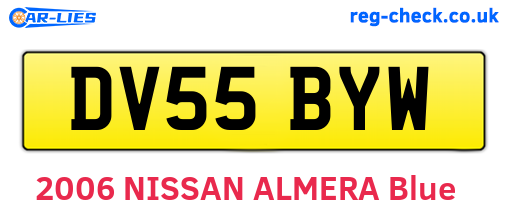 DV55BYW are the vehicle registration plates.