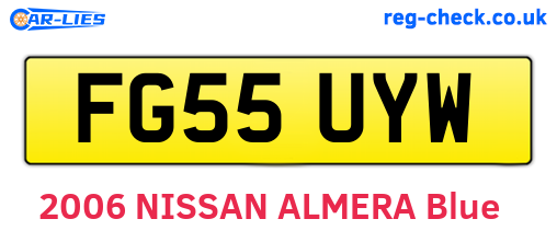 FG55UYW are the vehicle registration plates.