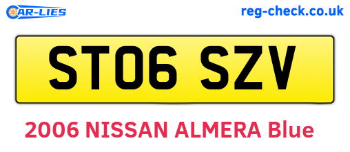 ST06SZV are the vehicle registration plates.