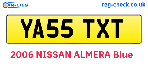 YA55TXT are the vehicle registration plates.