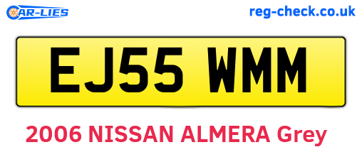 EJ55WMM are the vehicle registration plates.