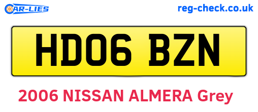 HD06BZN are the vehicle registration plates.