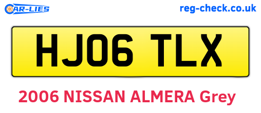 HJ06TLX are the vehicle registration plates.