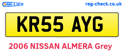 KR55AYG are the vehicle registration plates.