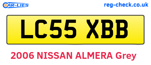 LC55XBB are the vehicle registration plates.
