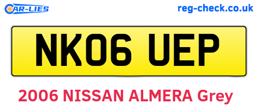 NK06UEP are the vehicle registration plates.