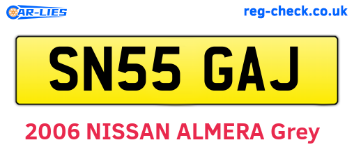 SN55GAJ are the vehicle registration plates.