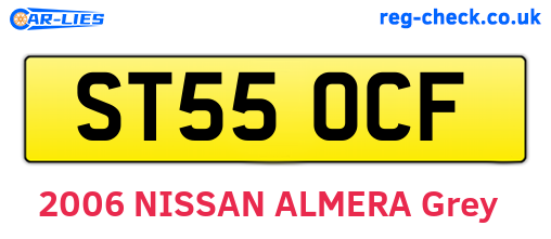 ST55OCF are the vehicle registration plates.