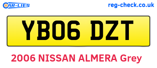 YB06DZT are the vehicle registration plates.
