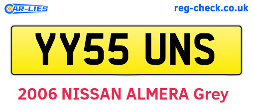 YY55UNS are the vehicle registration plates.