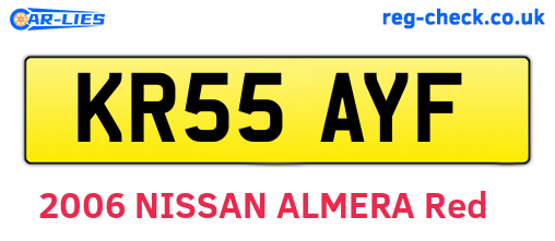 KR55AYF are the vehicle registration plates.