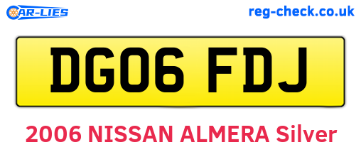 DG06FDJ are the vehicle registration plates.