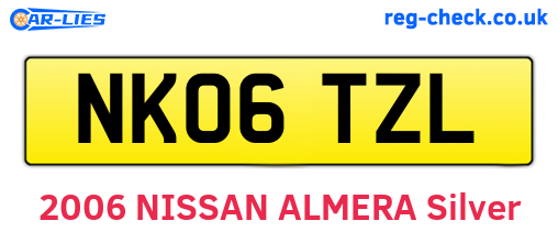 NK06TZL are the vehicle registration plates.