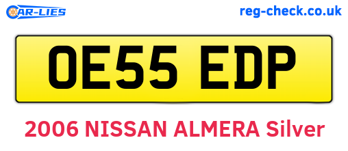 OE55EDP are the vehicle registration plates.