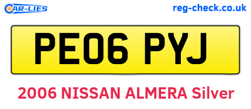 PE06PYJ are the vehicle registration plates.