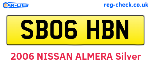 SB06HBN are the vehicle registration plates.