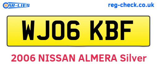 WJ06KBF are the vehicle registration plates.