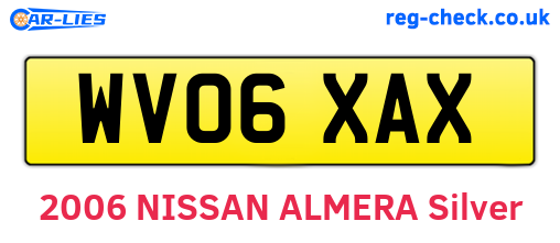 WV06XAX are the vehicle registration plates.