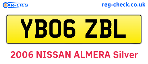 YB06ZBL are the vehicle registration plates.