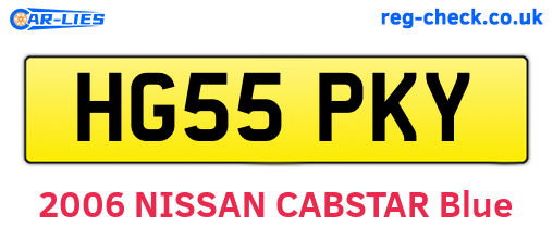 HG55PKY are the vehicle registration plates.