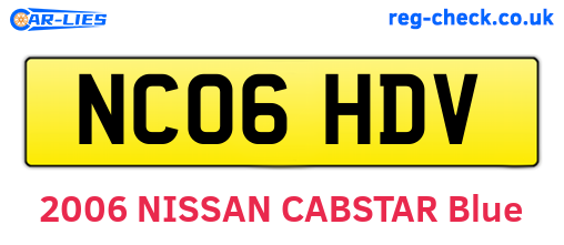 NC06HDV are the vehicle registration plates.
