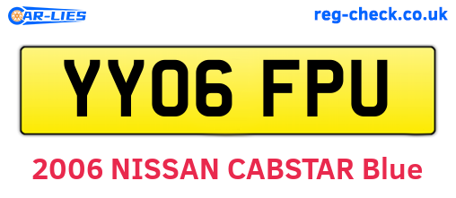 YY06FPU are the vehicle registration plates.