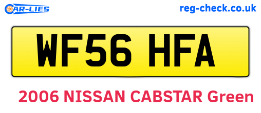 WF56HFA are the vehicle registration plates.