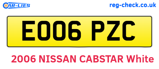 EO06PZC are the vehicle registration plates.