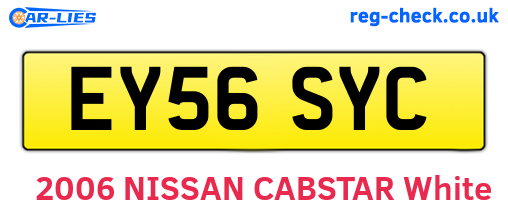 EY56SYC are the vehicle registration plates.