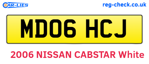 MD06HCJ are the vehicle registration plates.