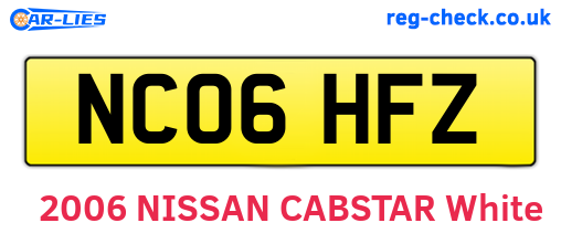 NC06HFZ are the vehicle registration plates.
