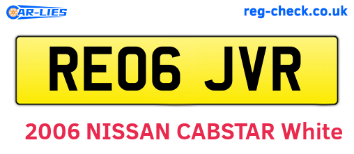 RE06JVR are the vehicle registration plates.