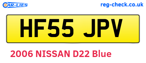 HF55JPV are the vehicle registration plates.