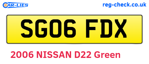SG06FDX are the vehicle registration plates.