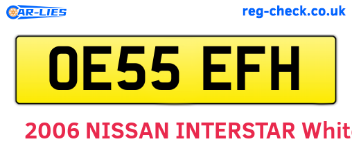 OE55EFH are the vehicle registration plates.