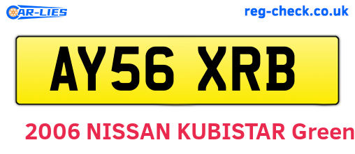 AY56XRB are the vehicle registration plates.