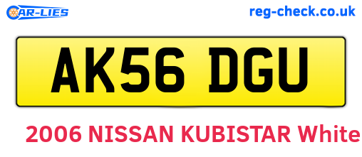 AK56DGU are the vehicle registration plates.