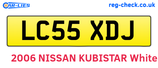 LC55XDJ are the vehicle registration plates.