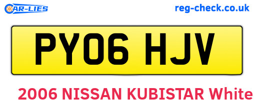 PY06HJV are the vehicle registration plates.