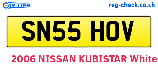 SN55HOV are the vehicle registration plates.
