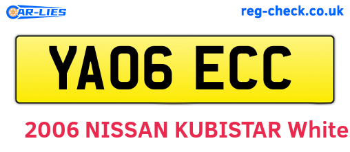 YA06ECC are the vehicle registration plates.