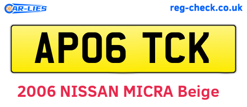AP06TCK are the vehicle registration plates.